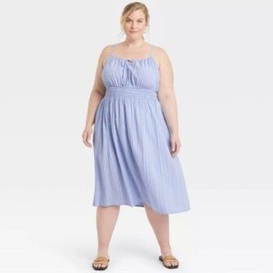 NWT AVA & VIV striped blue dress